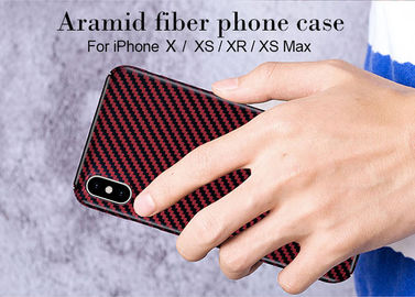 caja brillante roja del teléfono de la fibra de Aramid del final del iPhone X
