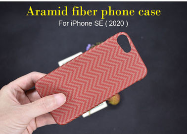 Caja real del teléfono de la fibra de Aramid del color M del estilo anaranjado de la textura para el SE del iPhone