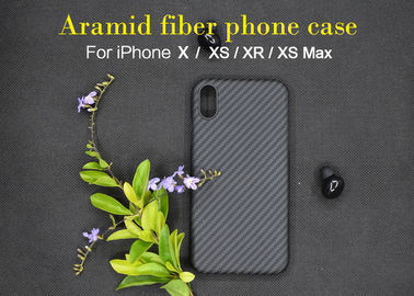 caja sedosa del teléfono de la fibra de Aramid de la textura de la suave al tacto 3D para el iPhone XS