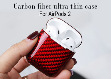 Caja real a prueba de choques impresa logotipo de la fibra de carbono de Apple Airpods