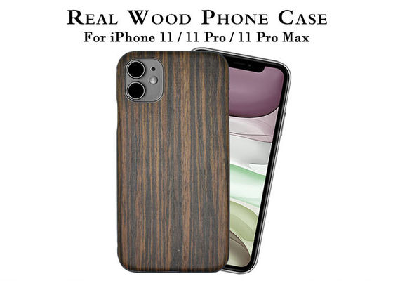 El iPhone 11 anti de las huellas dactilares grabó a Ebony Wood Phone Case
