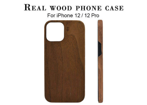 Caja de madera real a prueba de choques ligera estupenda del teléfono para el iPhone 12