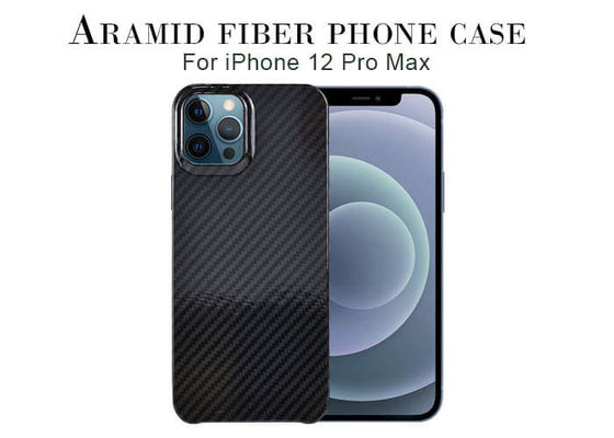 Caja negra superficial brillante del iPhone de la fibra de Aramid del carbono para favorable máximo del iPhone 12