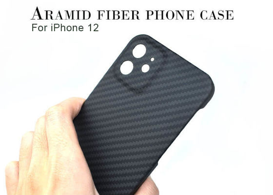 Caso móvil de Kevlar de la caja del teléfono de la fibra de carbono de la caja del iPhone 12 de Matte Finish Shockproof Aramid