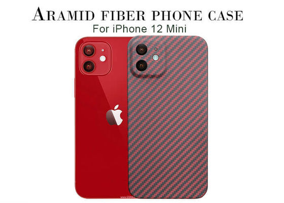 Caja del teléfono de la fibra de Matte Finish Full Cover Kevlar Aramid para el iPhone 12 mini