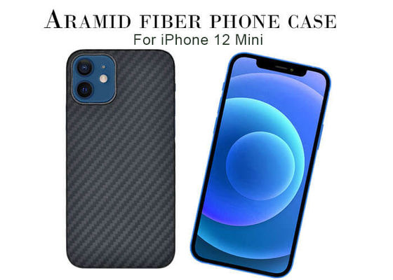 Caso de  del caso de Aramid de la caja del teléfono de la fibra de carbono del iPhone 12 del caso