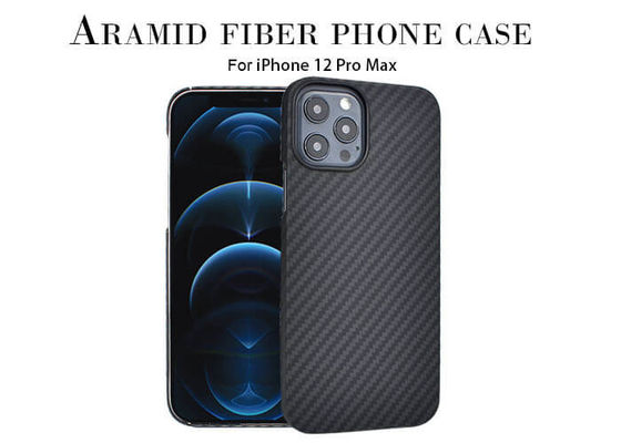 Caja negra magnética del teléfono de la fibra de Aramid de la cubierta completa del color para el iPhone 12 favorable Max Kevlar Mobile Case