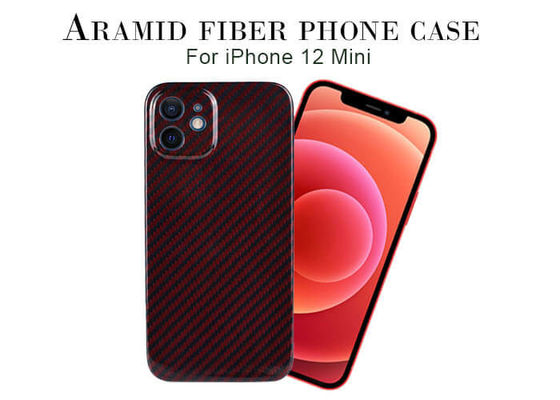 cubierta móvil de la fibra de Kevlar Aramid del color rojo del iPhone 14, cajas del teléfono celular de la fibra de carbono para el iPhone