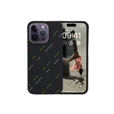 Funda para teléfono de fibra de carbono aramida anti-golpes con logotipo y patrón personalizados para iPhone 16 Pro Max
