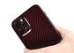 Favorable caja de la fibra de Aramid del carbono del iPhone 12 rojo brillante del final